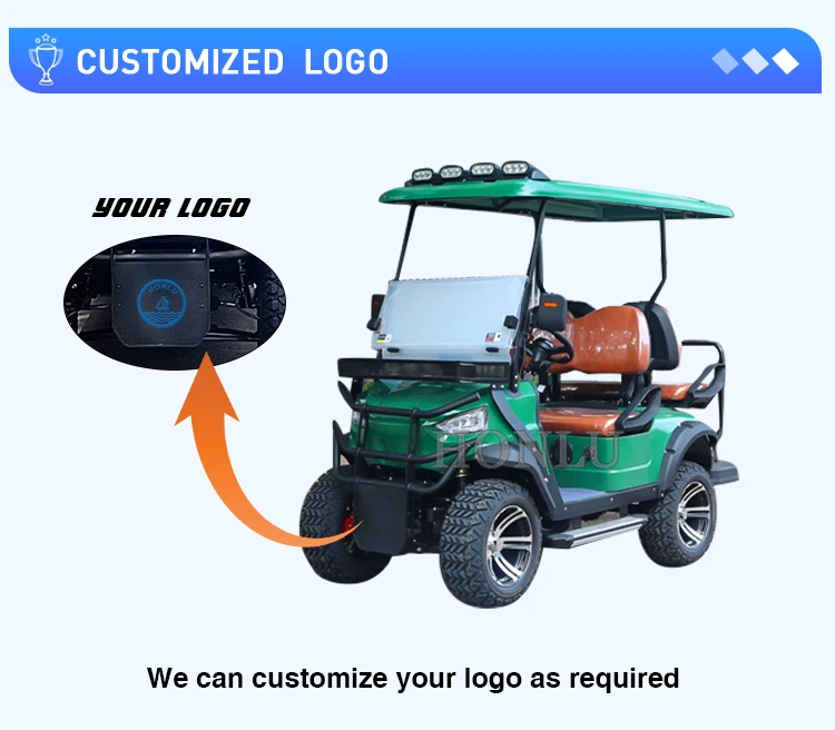 Four Wheel Drive Golf Cart 4 Seater Golf Cart Gold Factory Customized
