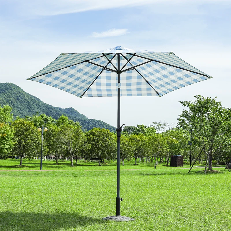 New style Garden patio outdoor Custom color hand-cranking parasol Steel center pole umbrella without base