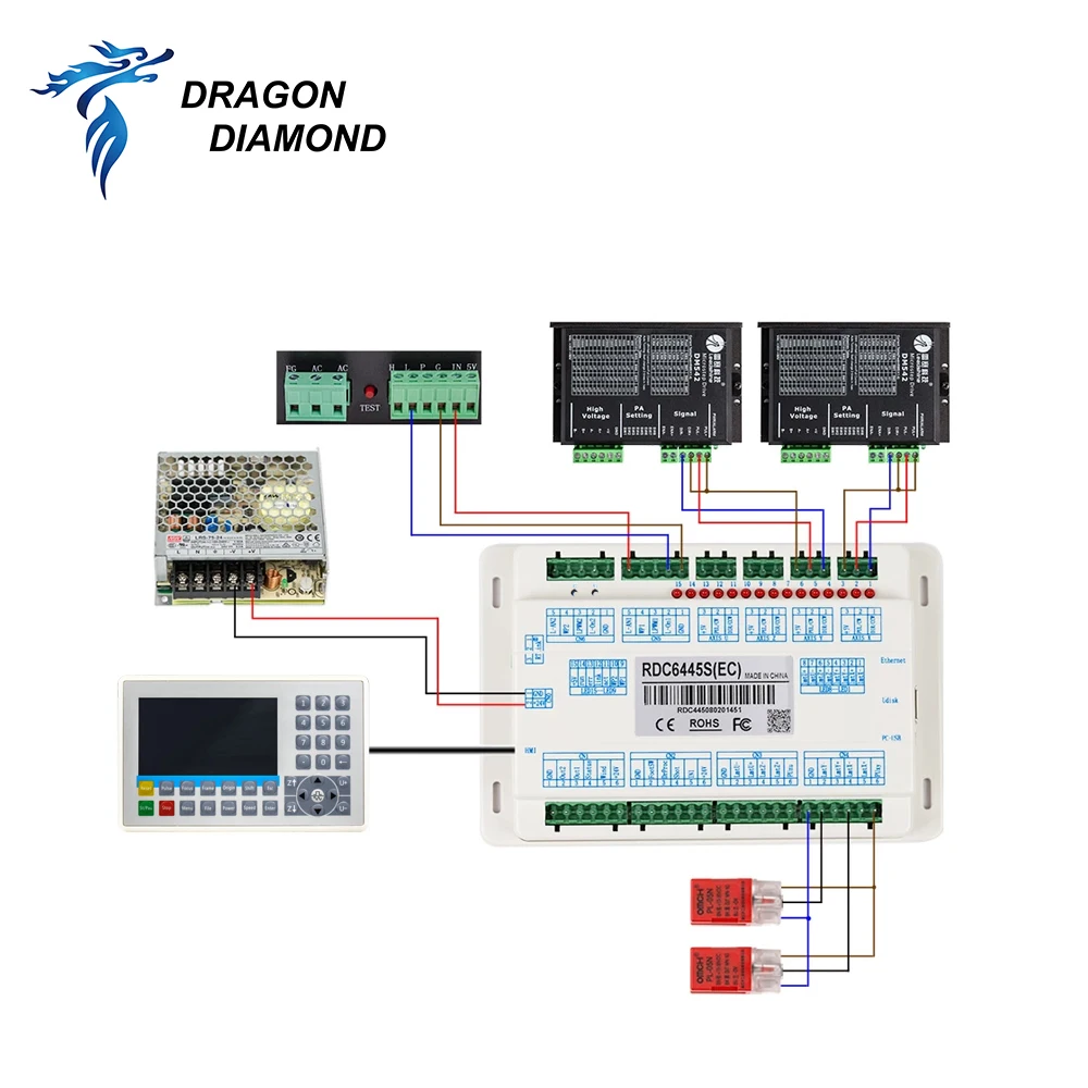 Dragon Diamond Ruida Controller RDC 6445S Laser Control System for Laser Engraving DSP Control Board System