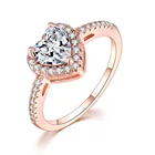 Wedding Ring Platinum AAA Gems Luxury Heart Shape Lovely Wedding Ring In 14k 18k Platinum Ring Halo Moissanite Cathedral Engagement Ring