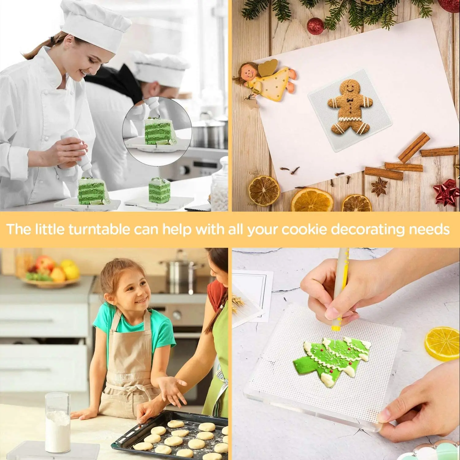 Прозрачная подставка для украшения печенья, вращающаяся акриловая подставка, вращающаяся подставка для кладовой