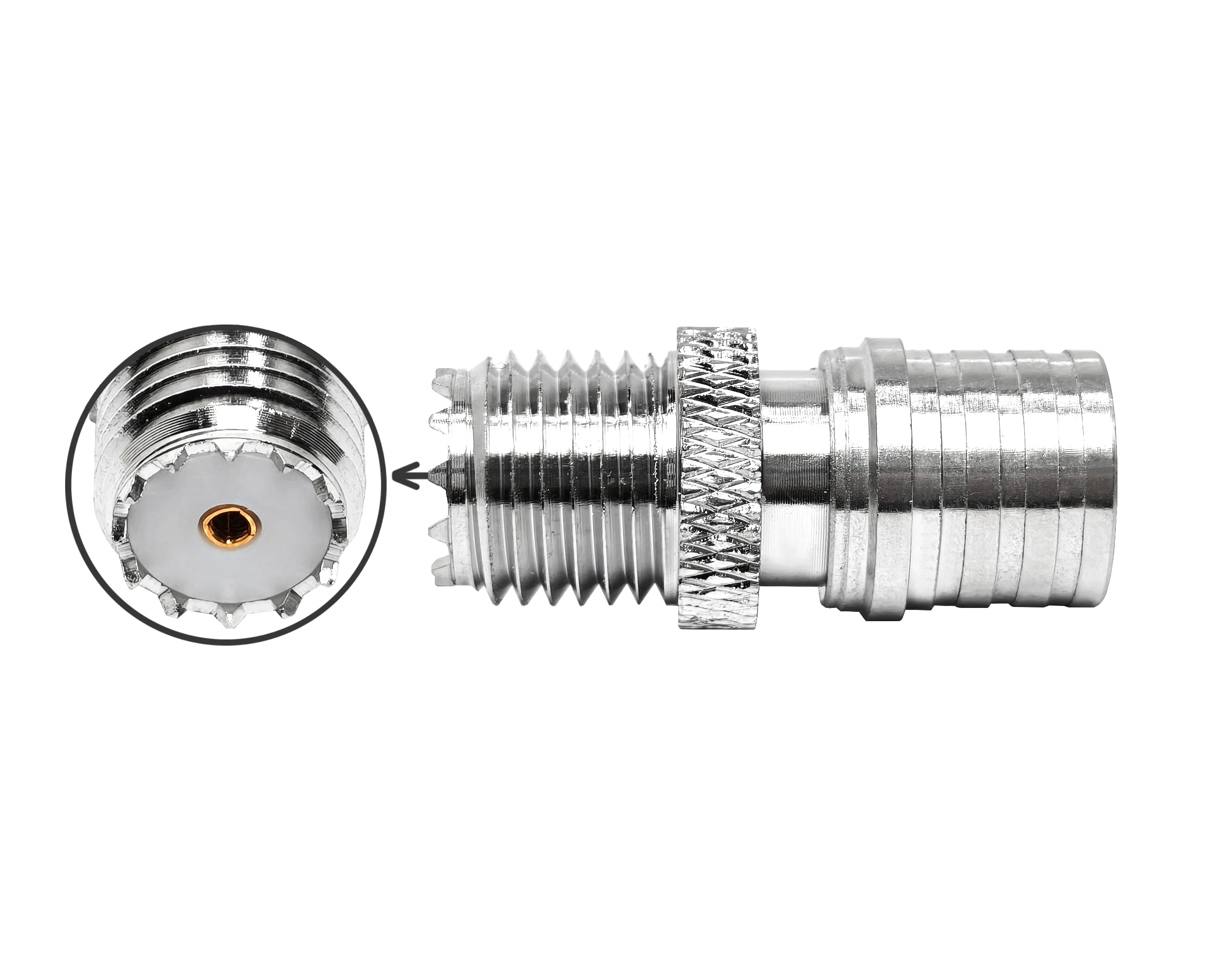 RF Cable Connector Straight Coaxial Cable 50ohm Silver Plated QMA Male to Mini Uhf Pl258 Coax Adapter