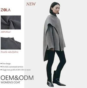 Solid Wool Coat for Women Winter Casual High Collar Pullover Short Clothing Keep Warm Outerwear