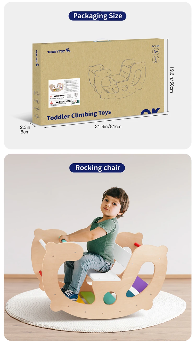 Children's Wooden Rainbows Climbing Frames Kids Gym Climbing Toys