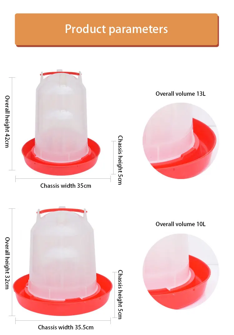 Poultry Automatic Animal Water Drinker PP Chicken Drinker Bucket For Chicken