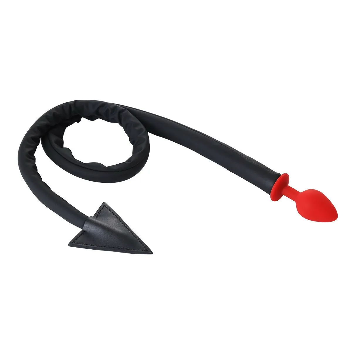 Free Custom Box - Silicone Metal Anal Plug Pu Leather Whip Fetish Sex Devil Tail Cosplay Butt Toy Adult Products Games
