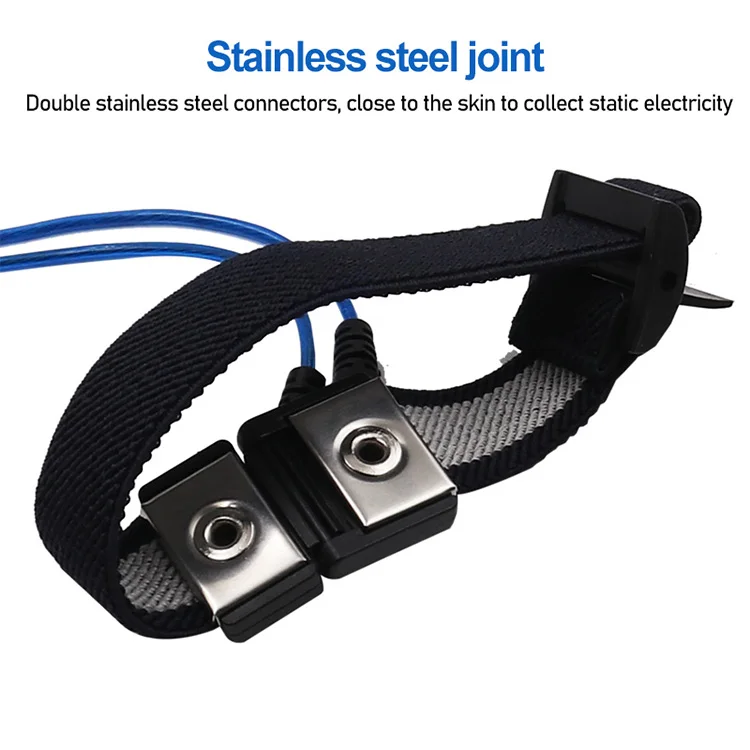 1 Set Antistatic Wrist Strap Esd Discharge Band Adjustable Bracelet