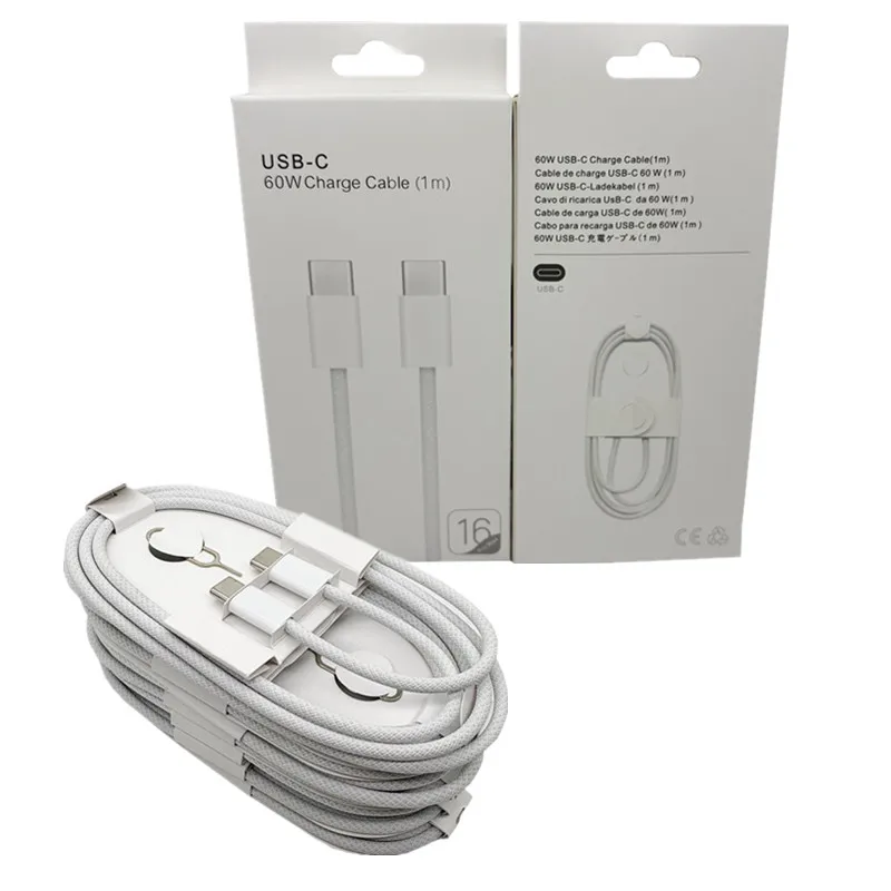 60W Type C Charger Cable Fast Charging for Iphone 16