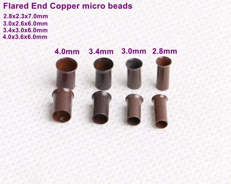 Top Hair Extension Tools Micro Tubes Flared Micro Rings Links Micro Ring Flat Edge Copper Wholesale Hot Selling
