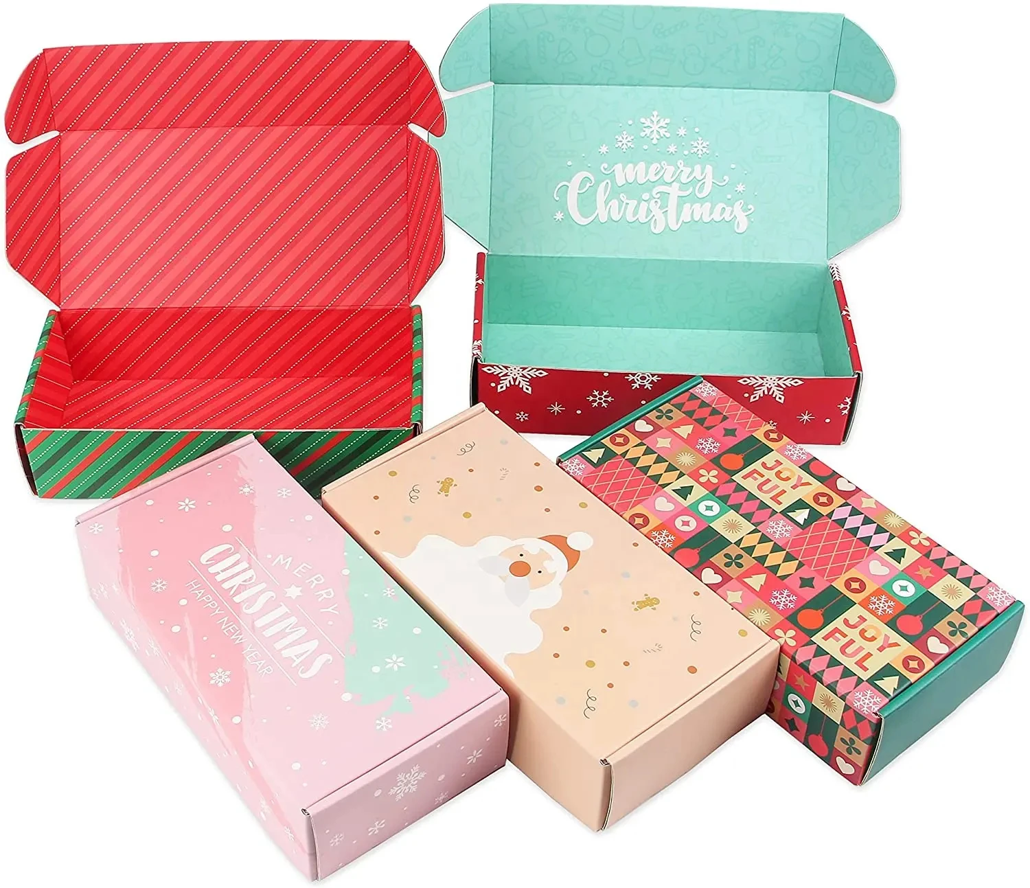 Manufacturer Custom Christmas Printed Color Cardboard Postal Box Paper Packaging Corrugated Mailer Shipping Box for Garment