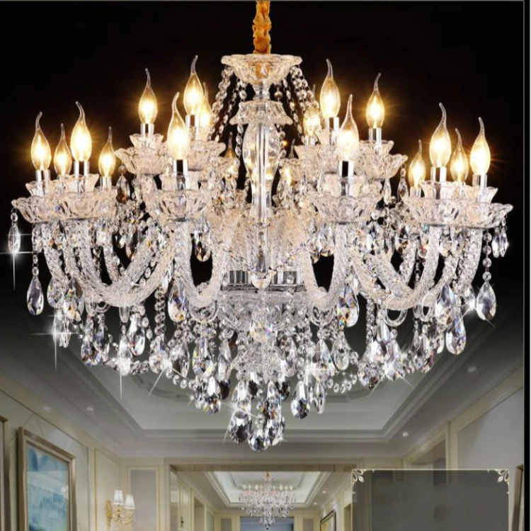 Rococo Crystal Ceiling Lights Decorative Living Room Pendant Lamps Villa Hall Tassel Crystal Candles Chandelier