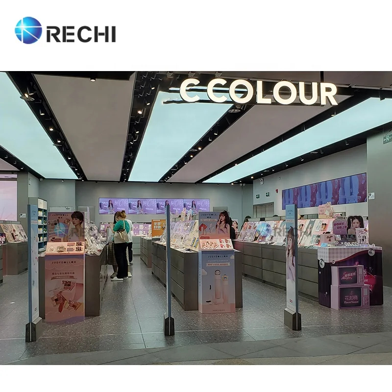 RECHI Cosmetic Experience Store Interior Design & Makeup Skincare Retail Store Display Fixture Furniture for Beauty Shop Layout