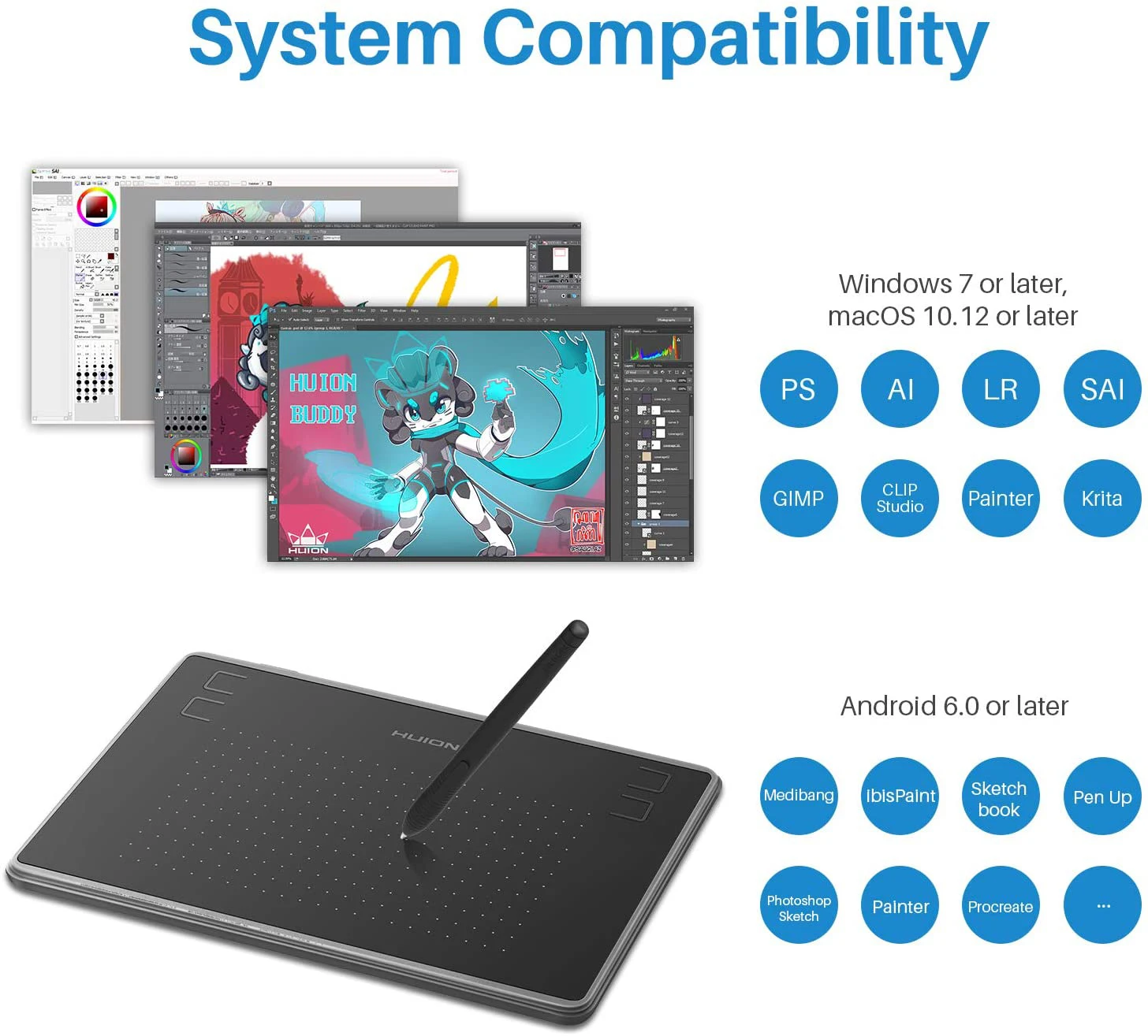 H430p Huion For Android Cheap Huion H430P Small Size Portable