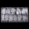 Transparent short square carving full cover nail tip
