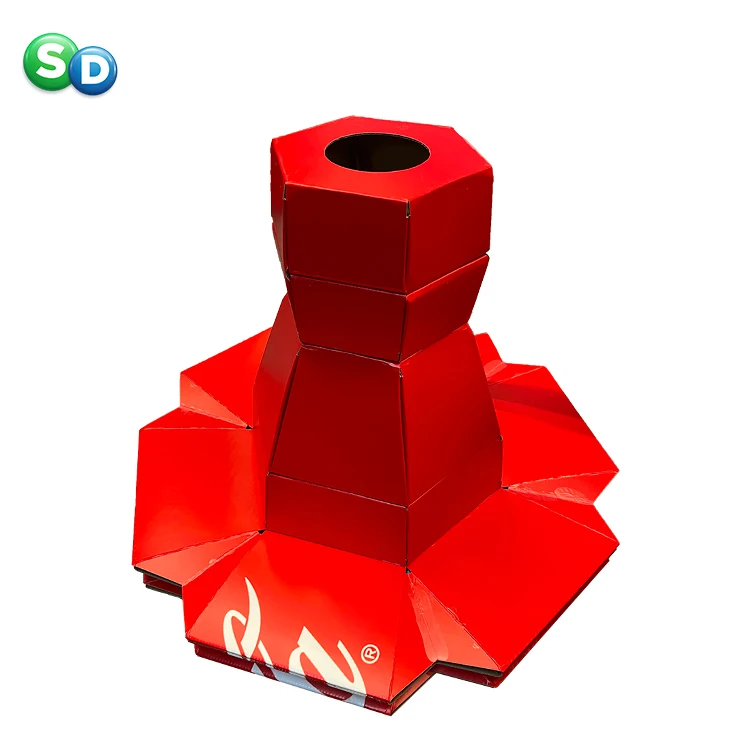 Newest Design Cocacola Bottle Shape POS Promotion Retail POSM Cardboard Flexible Foldable Rebound Elastic Display Stands
