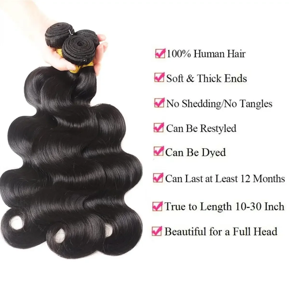 Body Wave Brasiliano Remy Capelli Umani Bundles Morbido Spesso 14-30 Pollici Donne_voghion.com