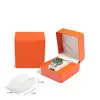 Rounded Lychee Pattern PU Leather Orange