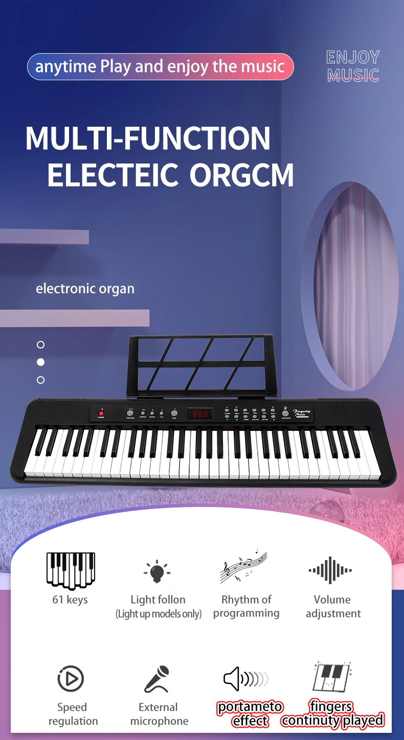61key Electronic Piano Electronic Keyboard Musical Instrument Learning ...