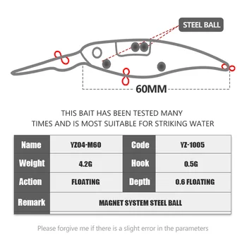 High Quality 60mm 4.2g Hard Bionic ABS Topwater Floating Minnow Lure for Freshwater Fish Trout Pike Bass-Printed Condition – Minnow – view 3
