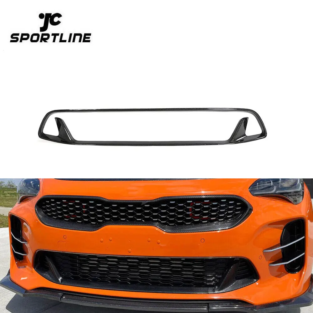 Glossy Black Front Bumper Lip + Rear Trunk Spoiler For KIA Stinger 2018-2024