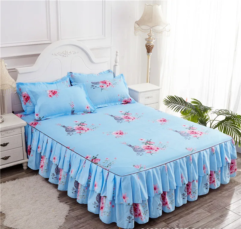 Home Bed Textile Sheets Threepieces Bedding Cover Flat Sheet Flower
