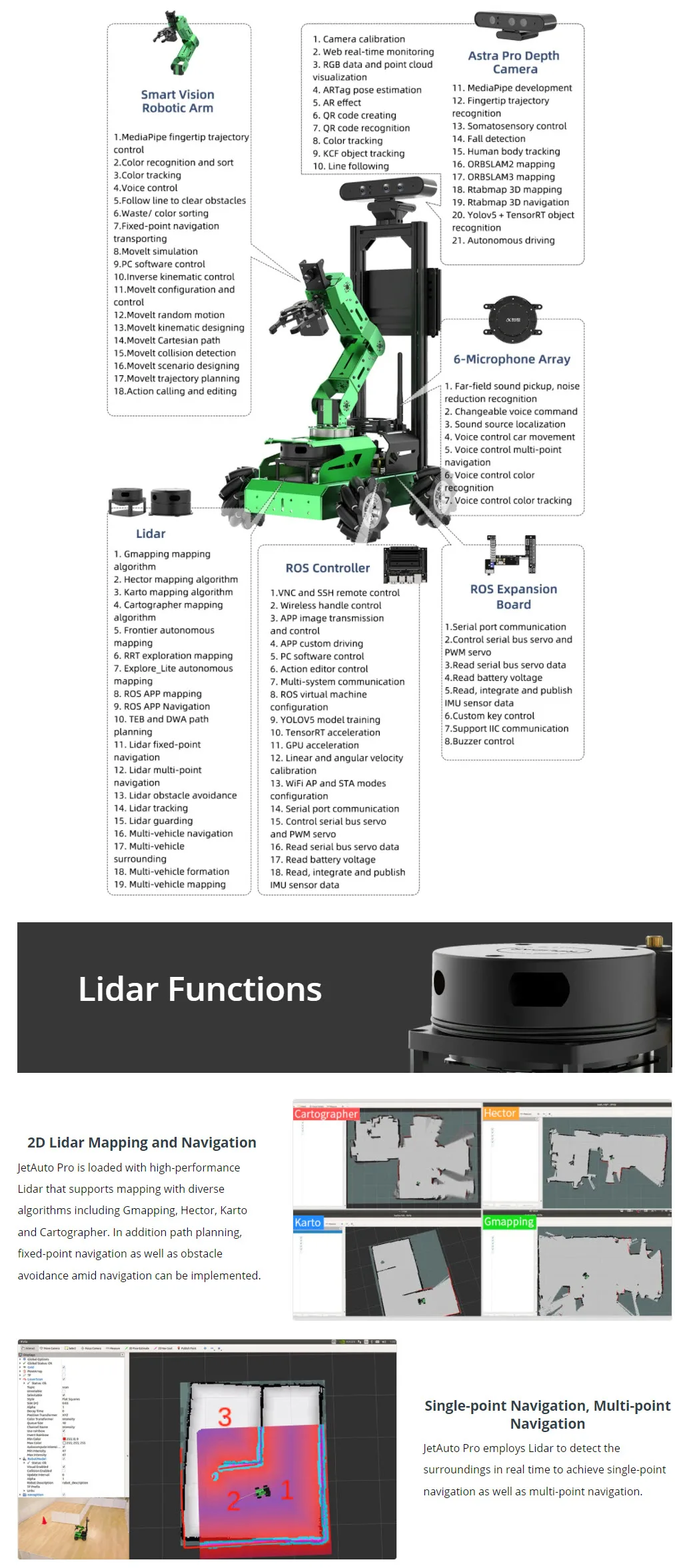 Jetauto Pro Ros Robot Car With Vision Robotic Arm Powered By Jetson ...