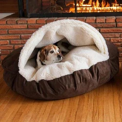 New Design small Dog Cave Bed, Stylish Hooded Pet Bed, 100% Cotton Breathable Dog Sleeping Bag NO 3