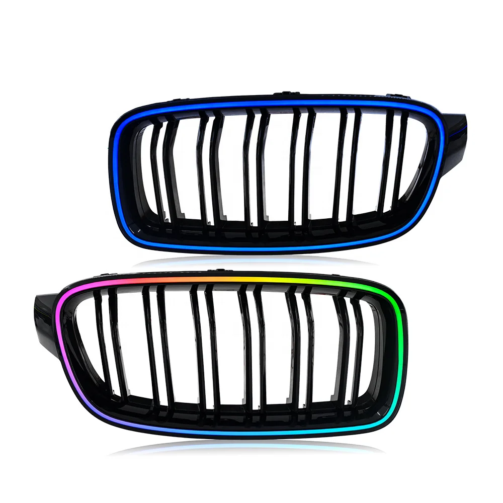 Auto-y Modified Front Grille RGB Lights for 2013-2018 BMW 3 Series M3 F30 F35 Colorful Grille Lights Car Accessories for BMW F30