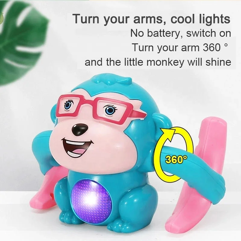 Flipping Voice Control Tumbling Monkey Toy Rollover Electric Induction Rolling Animal Toy for Children with Lighting and Music