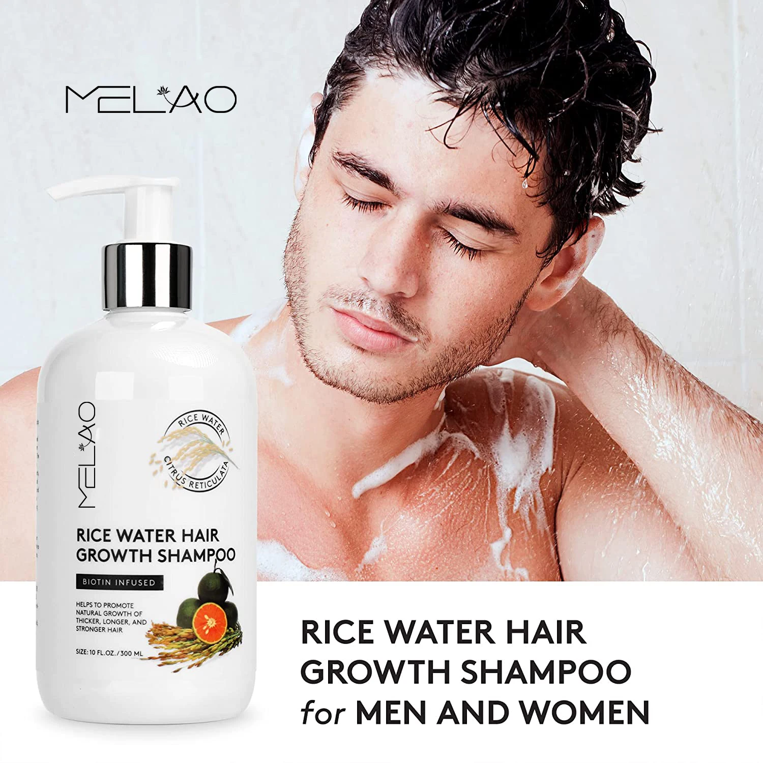 Rice Water Hair Growth Shampoo Biotin Infused Hairs Soothing Nourish Anti Hair Loss Rice Shampoo