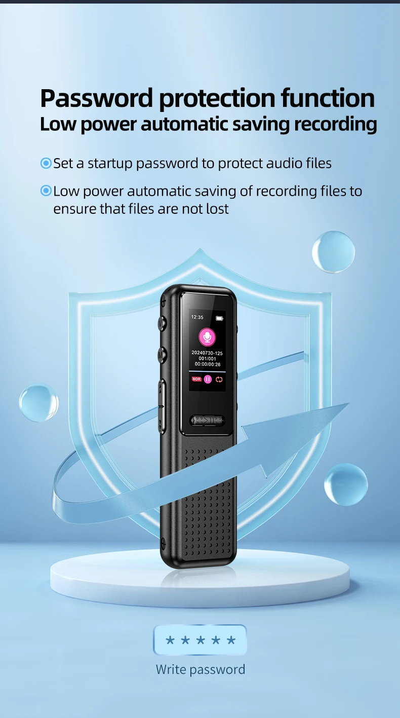 ZD39 Pocket Recording Pen 48KHZ Mini Voice Recorder 1536kbps Audio Recording Tool for Conference & Lecture