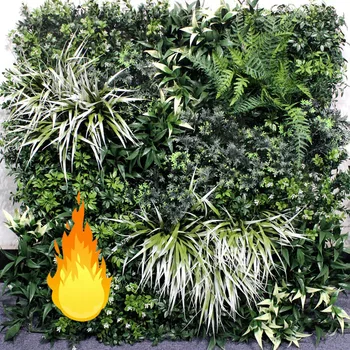 Artificial Green Wall System Vertical Garden Uv-resistant and Flame-retardant Artifical Greenery Plant Wall for Outdoor Decor
