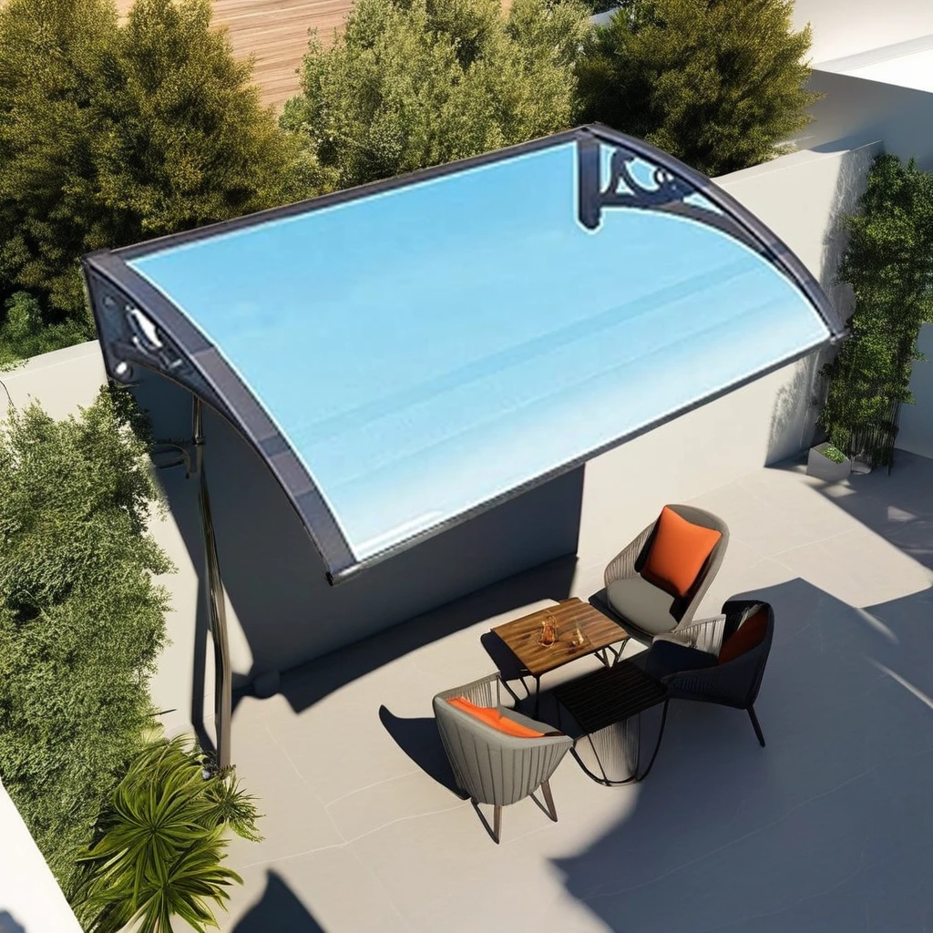 Polycarbonate Awning Sheet Pc Plastic Panel Light Sun Door Awning Balcony Canopy Rain Cover Shop Front Canopy