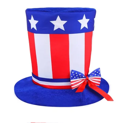 Adults Wacky Hat Red White And Blue White Hat Unisex Party Fancy Dress Accessory 