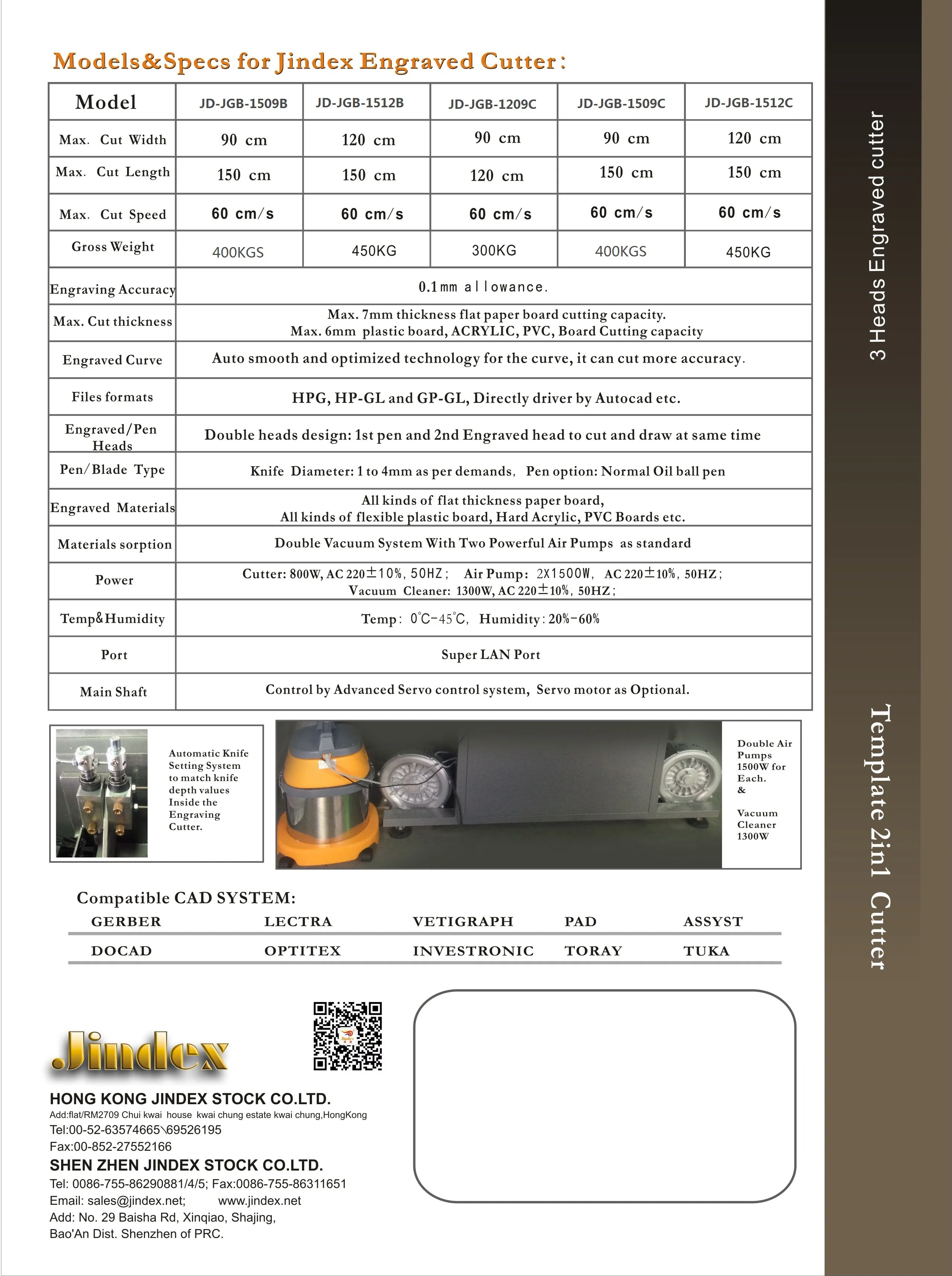 Jindex Flatbed Router Cutting Machine Template Cutter Plastic Board PVC Acrylic Milling Engraving Machine