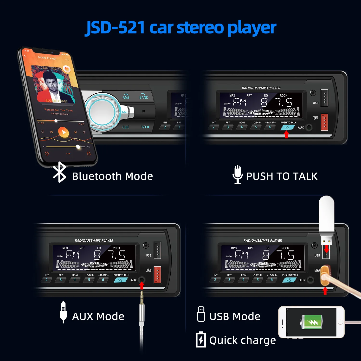 1 Din Amplifiers Sound System Car Audio Fm Radio Car Speaker Dvd Player