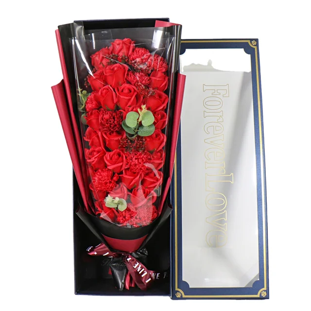 High quality Valentine's Day Soap Flower Artificial Flowers Wholesale Artificial flowers for holiday gifts