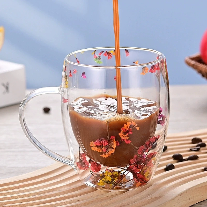 Barista Accessories Reusable Milk Water Coffee Cup Insulated Double Wall  High Borosilicate Glass Coffee Kit Tools Coffee Mug