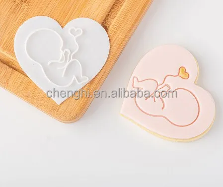 Baby Shower Cookie Cutter & Stamp - Girl Boy Pregnant Mother