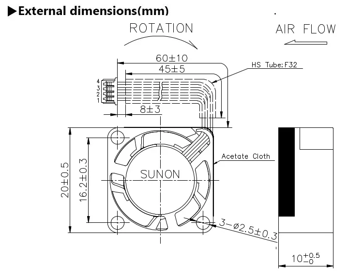 Axial Flow Cooling Fan, SUNON, 5V, Brushless, Plastic - detail 2