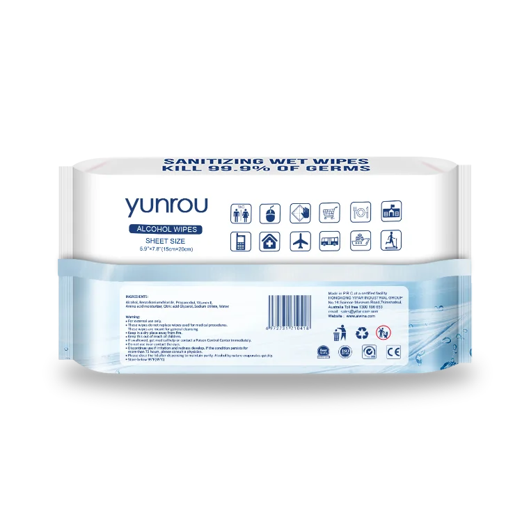 80 pieces Ethyl free  Hands cleaning wipes 99.9% kill germs cheap unscented sanitizing wet wipes