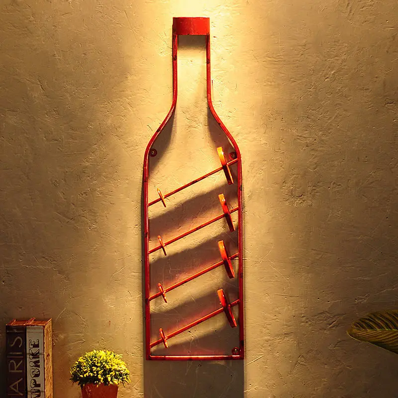 Recommend Y Modern Black Metal Wall-mounted Wine Rack Iron Silver Large ...