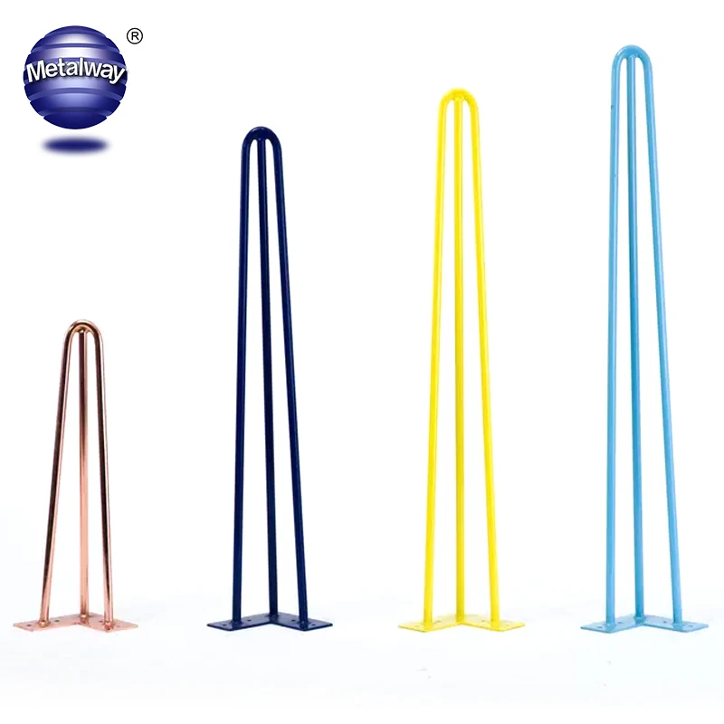 Металлическая стальная Недорогая Мебель Кофейный обеденный стол черные металлические ножки 2-3 стержня шпильки для самостоятельного стола