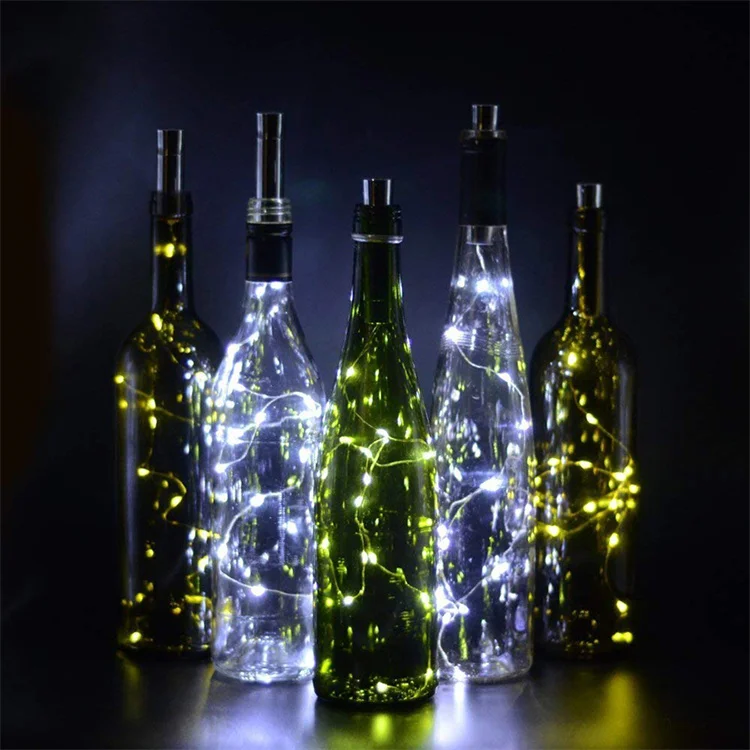 Multicolor Led Wine Bottle String Lights Battery Powered 20LED Bottle Cork Lights Starry Fairy String Lights