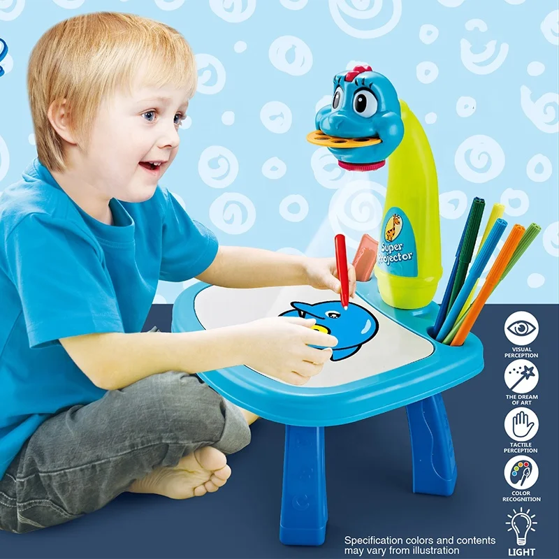 Обучающие Детские игрушки, обучающая волшебная доска для рисования, светодиодный проектор для рисования, настольный стол, набор