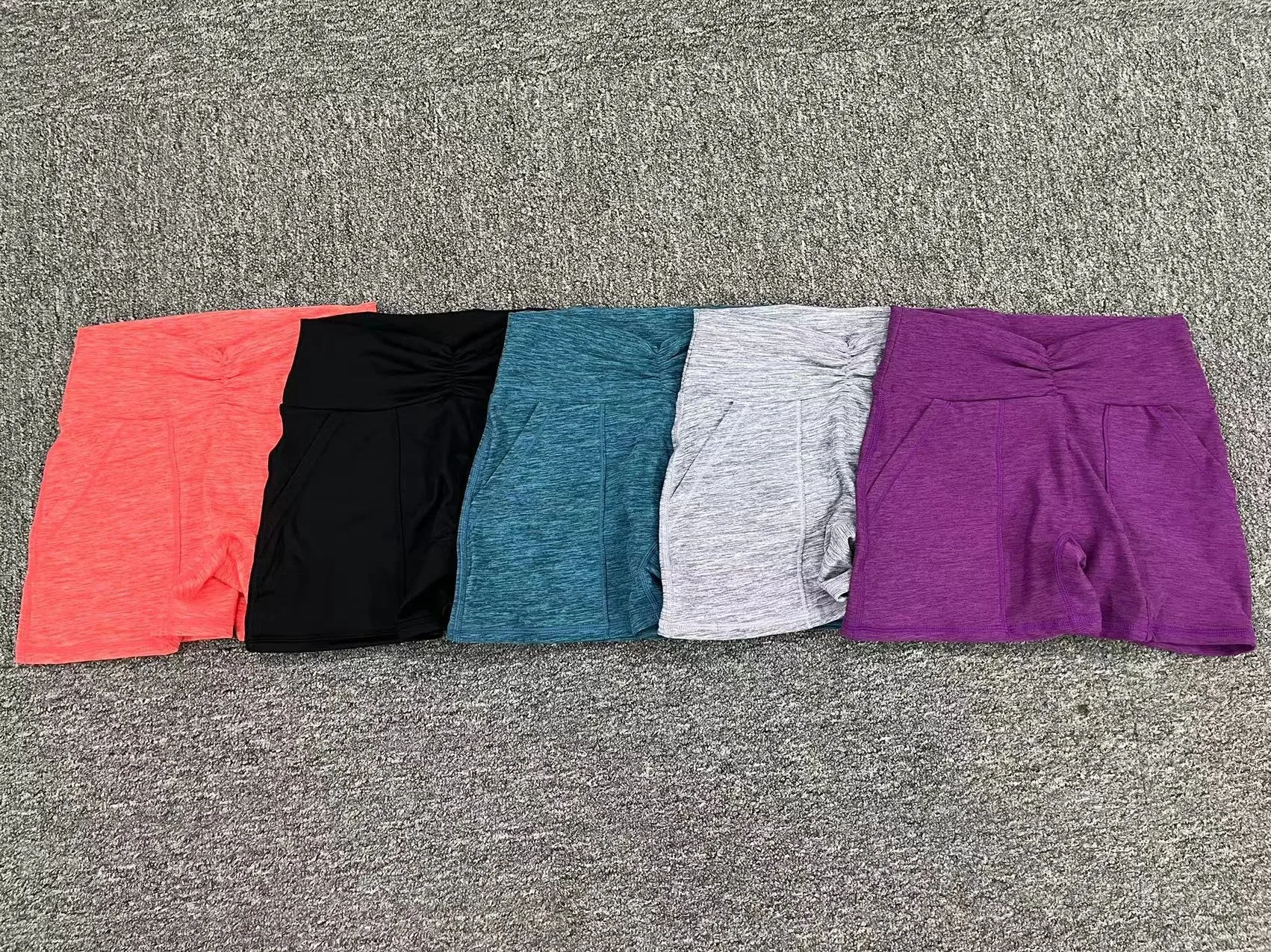 Women Biker Shorts V Waist Scrunch Butt Short with Pocket Quick Drying Breathable Skin Friendly Yoga Shorts pants gym wear details