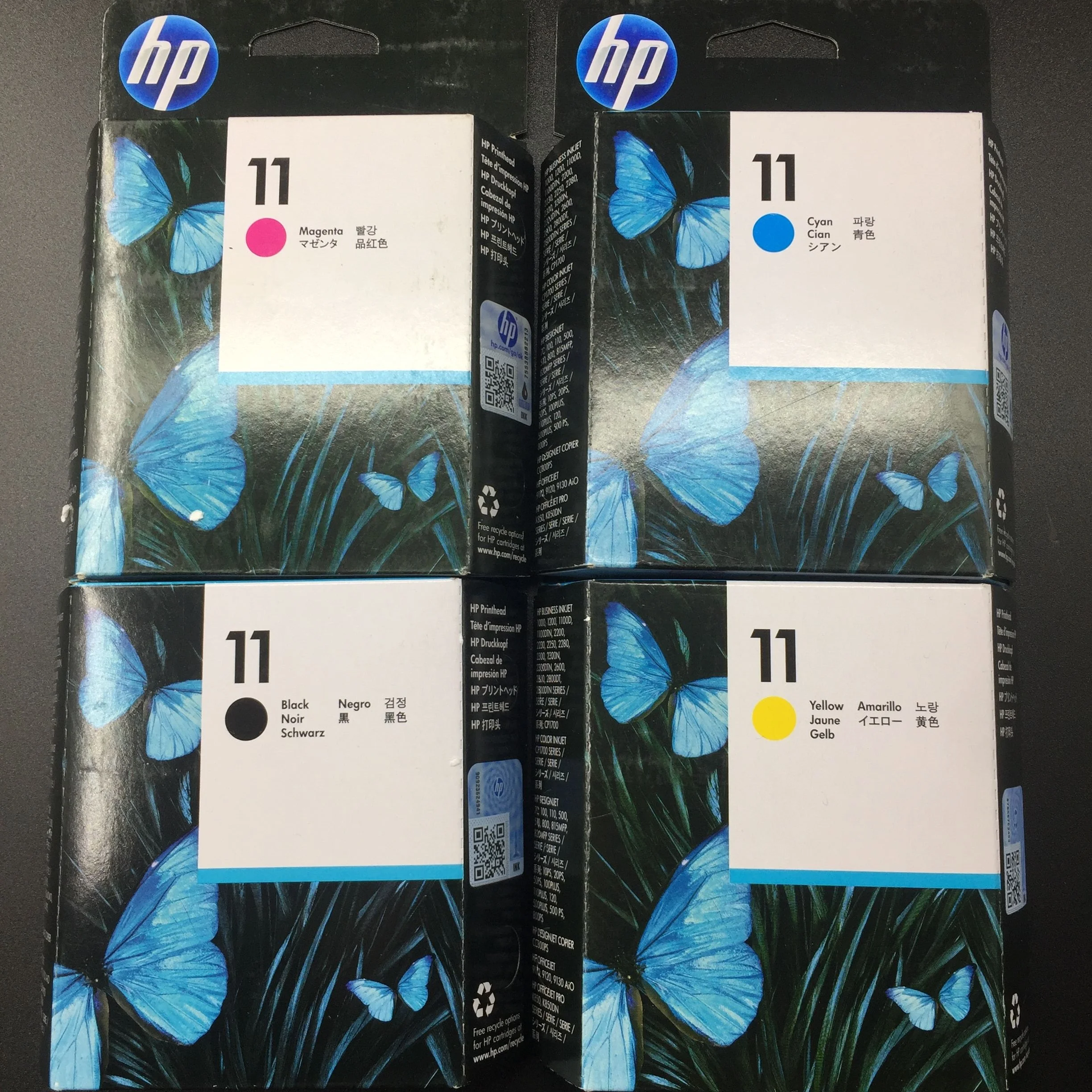 Combo Cabezales HP 11 Negro + 11 Colores - Originales -