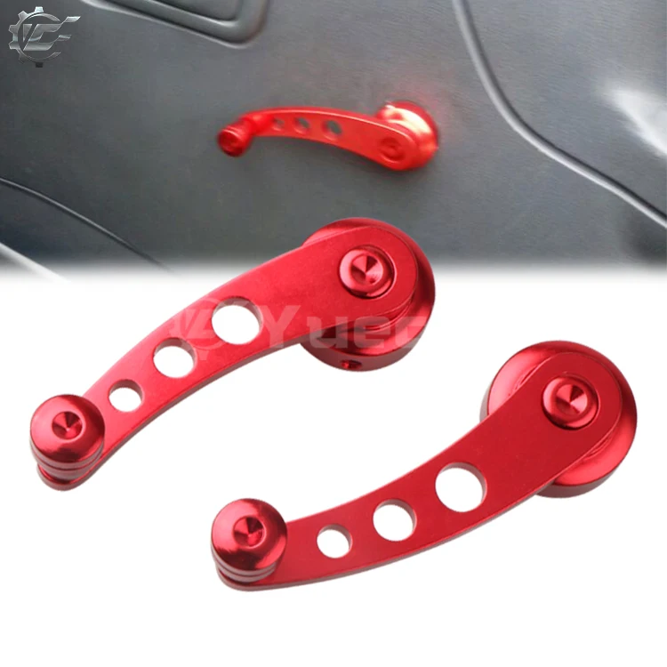 2 Pcs Car Aluminum Billet Window Winders Crank Handle Door Cranks