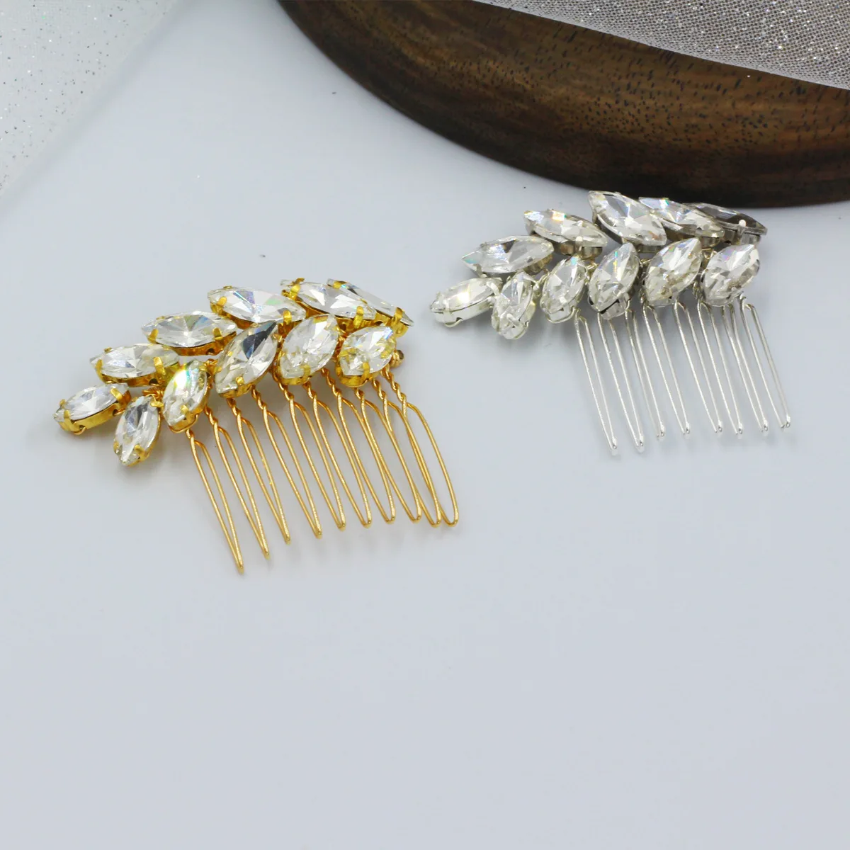 Новое поступление 2022, свадебная расческа для волос «конский глаз» со стразами, свадебные аксессуары для волос оптом для женщин