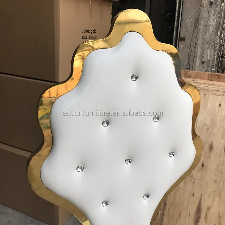 Мебель для отеля из нержавеющей стали, роскошный французский барочный белый золотой стул с высокой спинкой, королевский престол, свадебный стул из Китая